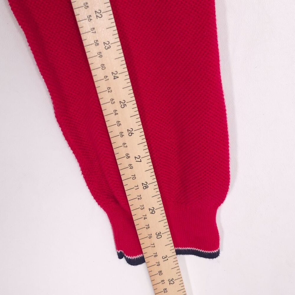 VTG Brooks Brothers Knit Pullover Sweater Men’s XL Red Supima Cotton V Neck Logo - Picture 3 of 9